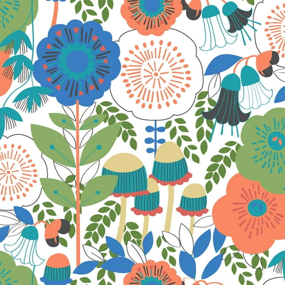 Megan Carter Dream Garden Off White Peel and Stick Wallpaper