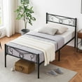 thumbnail image 5 of Litake Twin Bed Frame Platform with Headboard and Footboard Metal Bed Mattress Foundation with Storage No Box Spring Needed Black, 5 of 7