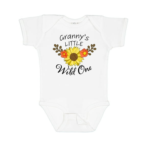 Inktastic Granny's Little Wild 1 with Beautiful Sunflower Boys or Girls Baby Bodysuit