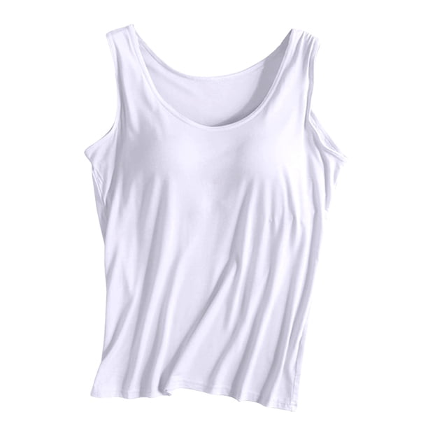 Camiseta sin mangas con tirantes y relleno en el pecho, sin aros, para yoga y deporte - Poliéster, diseño acanalado, adecuada para ocasiones deportivas informales.