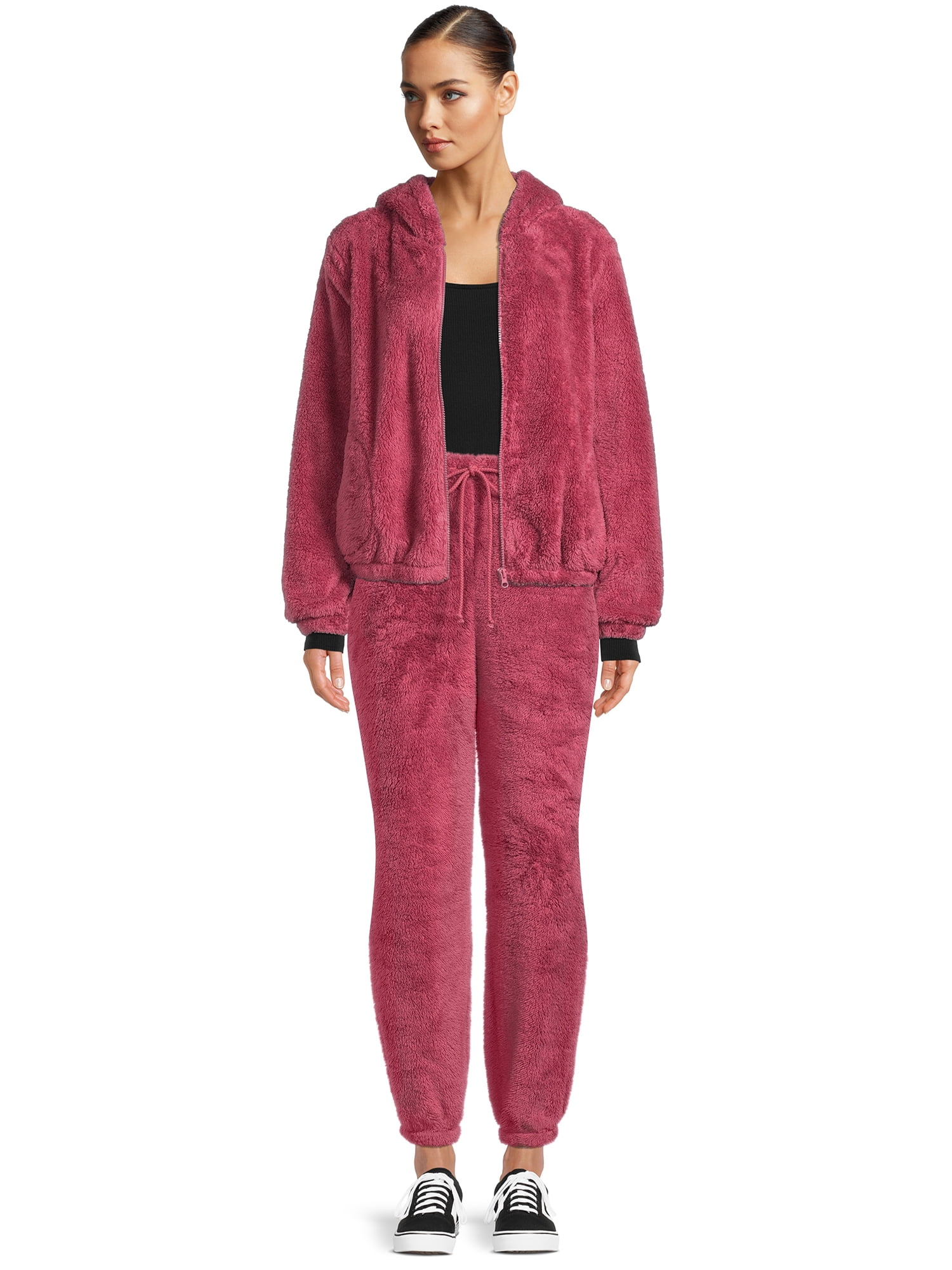 Self Esteem Juniors Faux Sherpa Zip Up Hoodie
