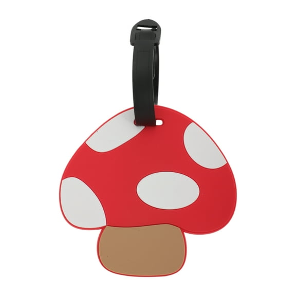 Unique Bargains 1 Pc Mushroom Luggage Tag for Travelling Red Soft Rubber