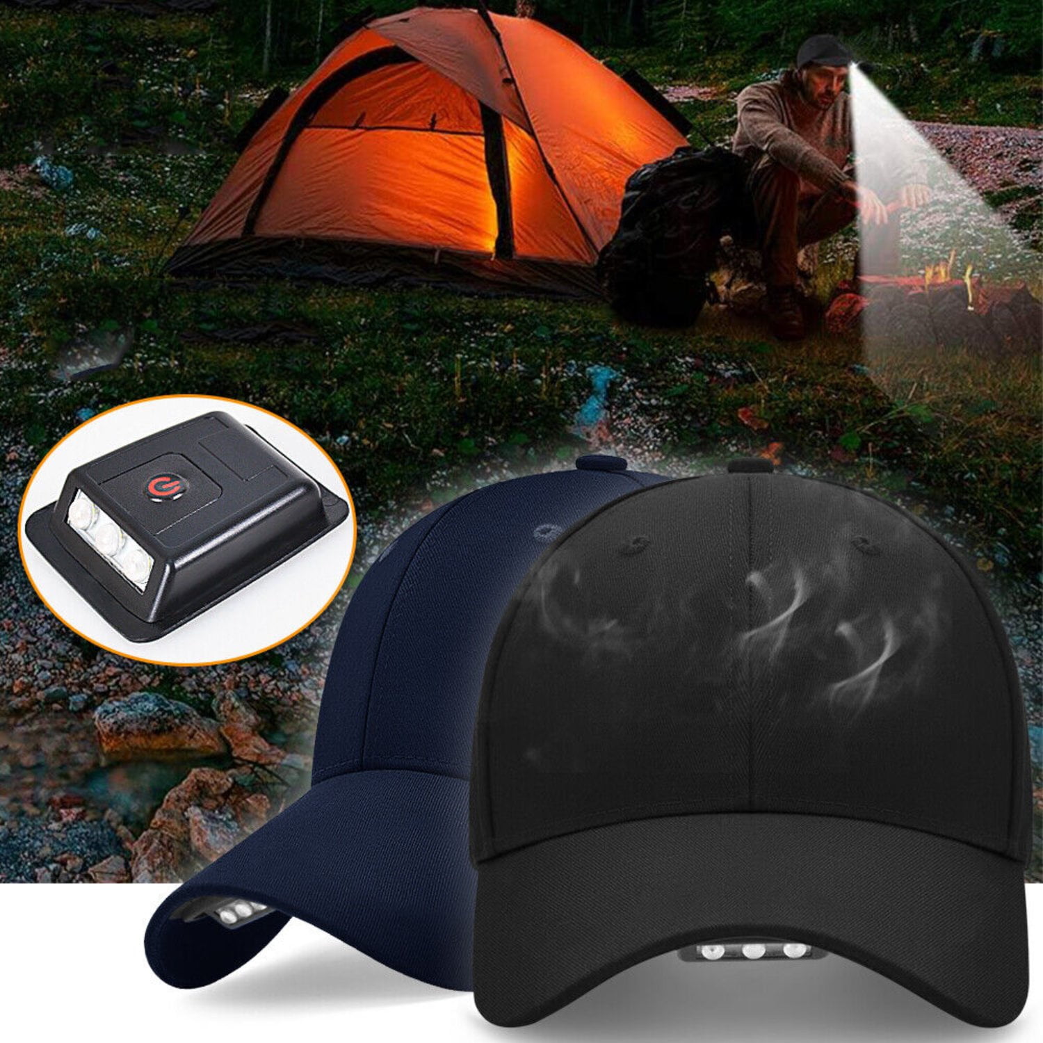 Panther Vision LED Hat Light - POWERCAP Baseball Cap With Light Built In Rechargeable Leds 150 Lumens With Headlight Ipx4 Rating Lccr 0142