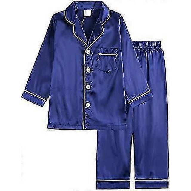 Kids Toddler Baby Girl Boy Satin Pajamas Set Long Short Sleeve Button-down Pajama Shirt Top+pants Bottoms Sleepwear Outfits