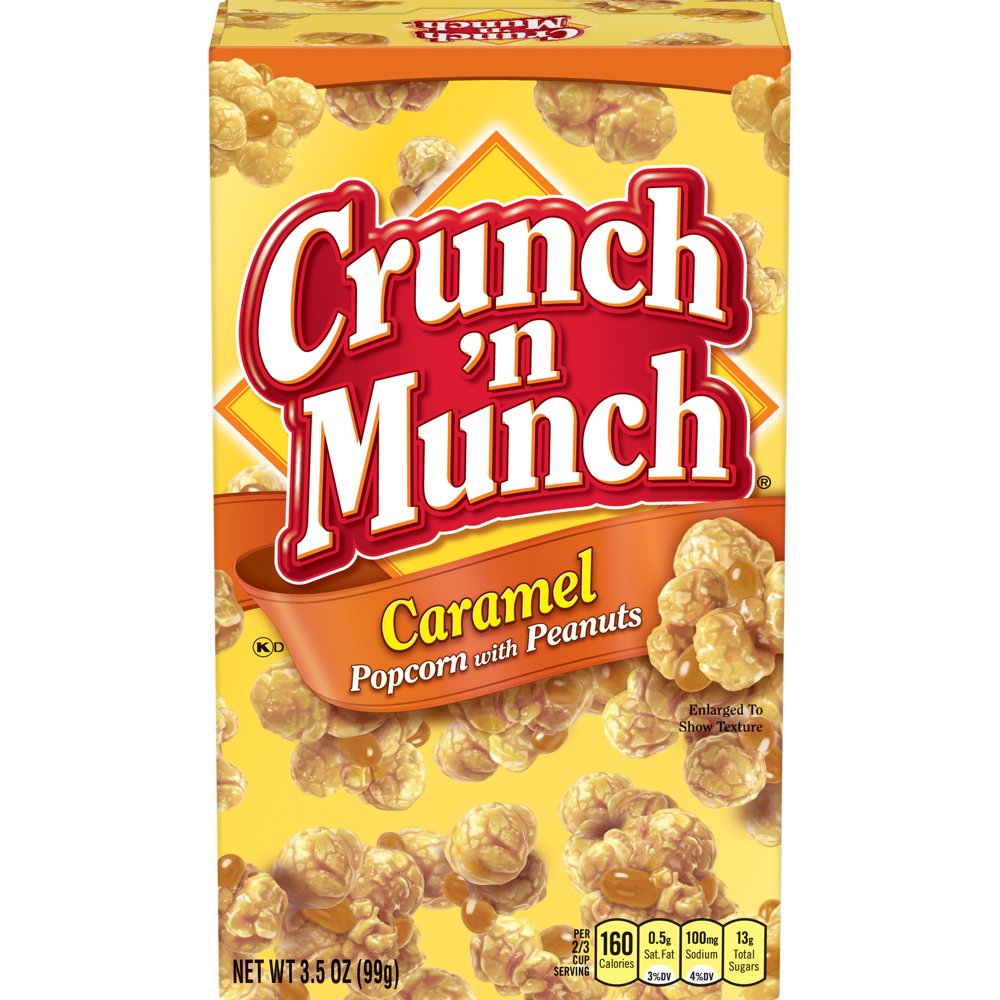 CRUNCH N MUNCH Caramel Popcorn with Peanuts 3.5 oz.