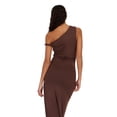 thumbnail image 3 of Forever 21 Women’s Maxi Dress with Side Ruching Detail and High Neckline, Sleek Fitted Silhouette with Side Slit for Evening and Special Occasions, XS-XL, 3 of 6
