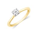 thumbnail image 2 of CARATS FOR YOU 1/6 Cttw White Natural Diamond In 14K Yellow Gold Plated Solitare Ring For Women (0.16 Carat, I-J Color, I2-I3 Clarity), Ring Size-11.5, 2 of 6