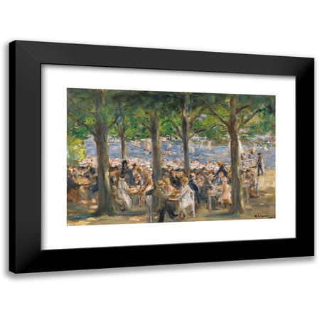 Max Liebermann 14x11 Black Modern Framed Museum Art Print Titled - Garden Restaurant on the Havel Under Trees (Beer Garden Near the Havel Under Trees) (Approx. 1920-22)