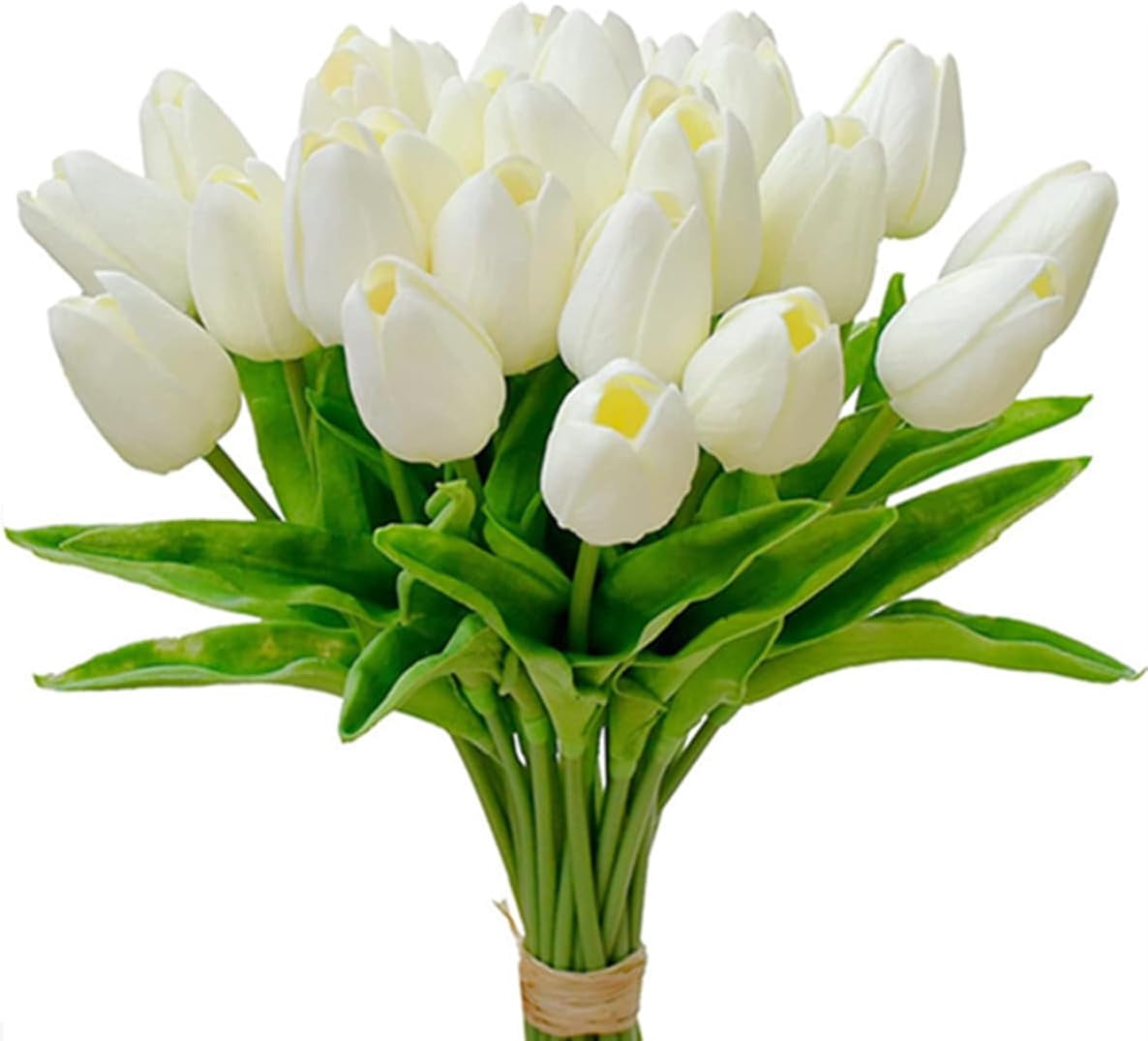 EONQY Artificial Tulips Flowers Fake Flowers, 20 Faux Flower Tulips Bouquets for DIY Wedding Home Garden Hotel Party Office Decoration