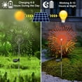 thumbnail image 2 of Solar Garden Lights Outdoor, 2 Pack 120 LED Twinkling Firework Lights Decorative with 2 Modes, Outdoor Waterproof Solar Starburst Light for Outside Yard Pathway Garden Decor, Orange, 2 of 12