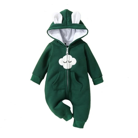 

ZHAGHMIN Green Striped Onesie Baby Toddler Boys Girls Autumn Winter Long Sleeve Cloud Bear Ears Jumpsuit Romper Boys Jumpsuits Baby Boy Outfits Toddler Boys Jumpsuit Toddler Snap Romper Overalls Boy