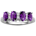 thumbnail image 2 of Tommaso Design� Genuine 4 Stone Amethyst Ring, 2 of 9