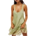 thumbnail image 7 of HomeGardon Nightgowns for Women,Summer Dresses Women Fashion Temperament Solid Solid Dress Pajamas Dress Suspenders,S-XL, 7 of 7