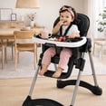 thumbnail image 5 of Dream On Me Solid Times High chair, Compact & Sleek High Chair, Multiple Recline and Height Positions, Lightweight Portable Highchair, In Black, 5 of 9