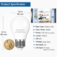 thumbnail image 2 of 2-Pack Refrigerator Light Bulbs 40 Watt, 5000K Daylight White, Waterproof A15 LED Bulbs with E26 Base, Appliance Light Bulbs for Refrigerator, Non-dimmable, 2 of 6