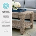 thumbnail image 5 of Martha Stewart Indoor-Outdoor Patio Coffee Table with Lower Storage Shelf in Weathered Gray Rattan Wicker, 5 of 11