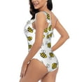 thumbnail image 4 of Goofa Cute Little Bee Pattern Women's One Piece Swimsuits Tummy Control Bathing Suits Asymmetric One Shoulder Swimwear-Small, 4 of 6