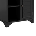 thumbnail image 6 of Harper & Bright Designs Rustic Square End Table with Storage, Small Coffee Table with 2 Woven Grass Baskets, Wood Side Table with Shelf and Door for Living Room, Black, 6 of 9
