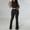 Black, variant on ZZwxWA Women's Lounge Sets 2 Piece Outfits Sleeveless Crops Tank Tops Flare Pants Loungewear Sweatsuit Skim Sets Solid