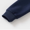 thumbnail image 5 of NAISIBABY Boys Hooded Hoodies—Contrast-Panel Long-Sleeve Fall/Winter Half-Zip Pullover Sweatshirt Navy Size 3T, 5 of 5