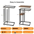 thumbnail image 6 of AIDUCHO C Shaped End Table, Side Table for Couch and Bed, Small Side Table for Small Spaces, Living Room, Bedroom, Rustic Snack Table(Brown), 6 of 8