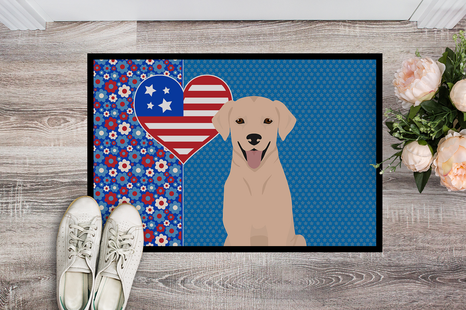 Yellow Labrador Retriever Indoor or Outdoor Mat 24x36 36 in x 24 in