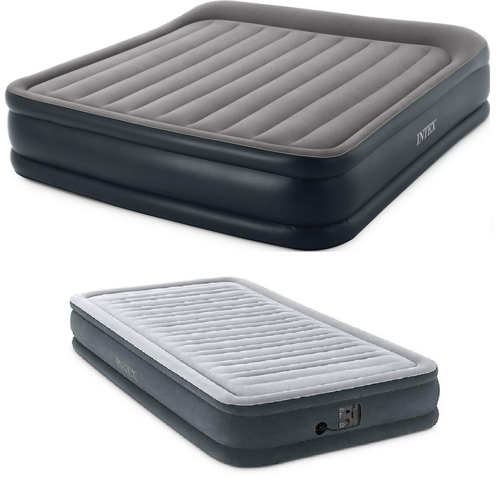 Intex King Deluxe Pillow Air Mattress & Dura Beam Plus Twin Airbed - Walmart.com - Walmart.com