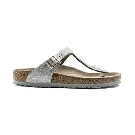 

Birkenstock Unisex Gizeh Washed Metallic Blue Silver 43 EU Narrow