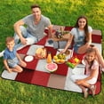 thumbnail image 7 of Colored Grid Geometry Picnic Blanket Waterproof Outdoor Beach Blanket Hand-held Pad Suitable for Travel, Camping, Beach, Family Gatherings, 7 of 7