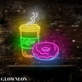 thumbnail image 2 of Glowneon Coffee Donut Led Sign, Donut Bakery & Coffee Shop Wall Decor, 2 of 5
