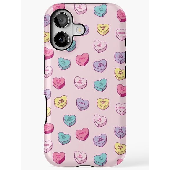 Conversation Candy Love Hearts Pattern for Valentines Day Phone Case for iPhone 17 16 15 14 13 12 11 Pro Max