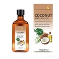 thumbnail image 2 of Natural Coconut Base Massage Oil with Cocos Nucifera Extract & Lactic Acid, 100g/3.4oz Hydrating Plant Carrier Oil for Full Body Spa, Scraping, 2 of 8