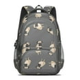 thumbnail image 2 of Cute Pug Puppies Backpack for School,Cute School Bag,Schoolbag with Adjustable Shoulder Straps & Padded Back,16.9 Inch, 2 of 5