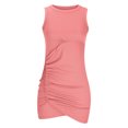 thumbnail image 4 of IROINNID Bodycon Dress For Women Sleeveless Round Neckline Sexy Pleated Dress Strapless Solid Color Dress, 4 of 7