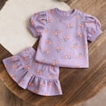 thumbnail image 4 of HBGVBA Toddler Girls Summer 2 Piece Skirt Set,Print Short Sleeve T-Shirt and Skirt,1-9 Years Print Short Sleeve Top Skort Cute Set, 4 of 5