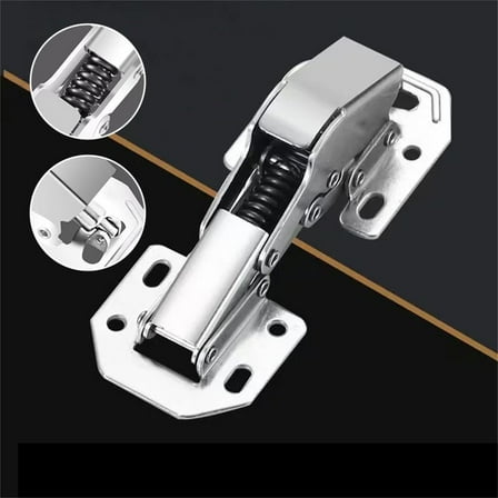 Stainless Steel Cushioning Hinges, Thickened Type Cabinet Door Hinge, Drill-Free Installation, Noiseless Operation, Durable and Secure Hinges for Home Cabinets