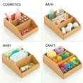 thumbnail image 3 of mDesign Bamboo Wood 3 Tier Bathroom Counter Organizer Bin - Natural, 3 of 6