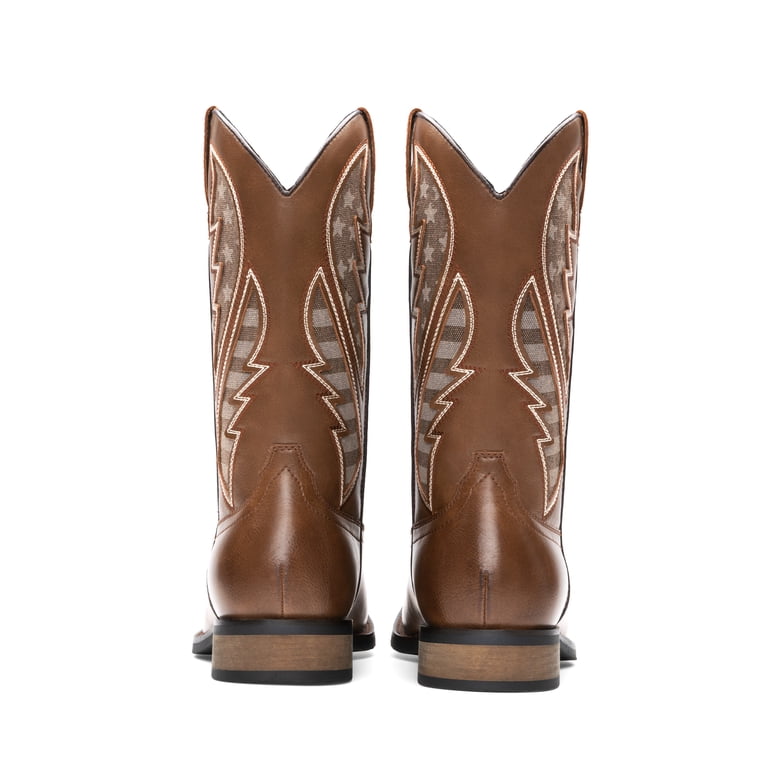Men\'s Coffee Durable Cowboy Classic Slip On Western Boots With Chic Embroidered Bruno Marc Men main image 2