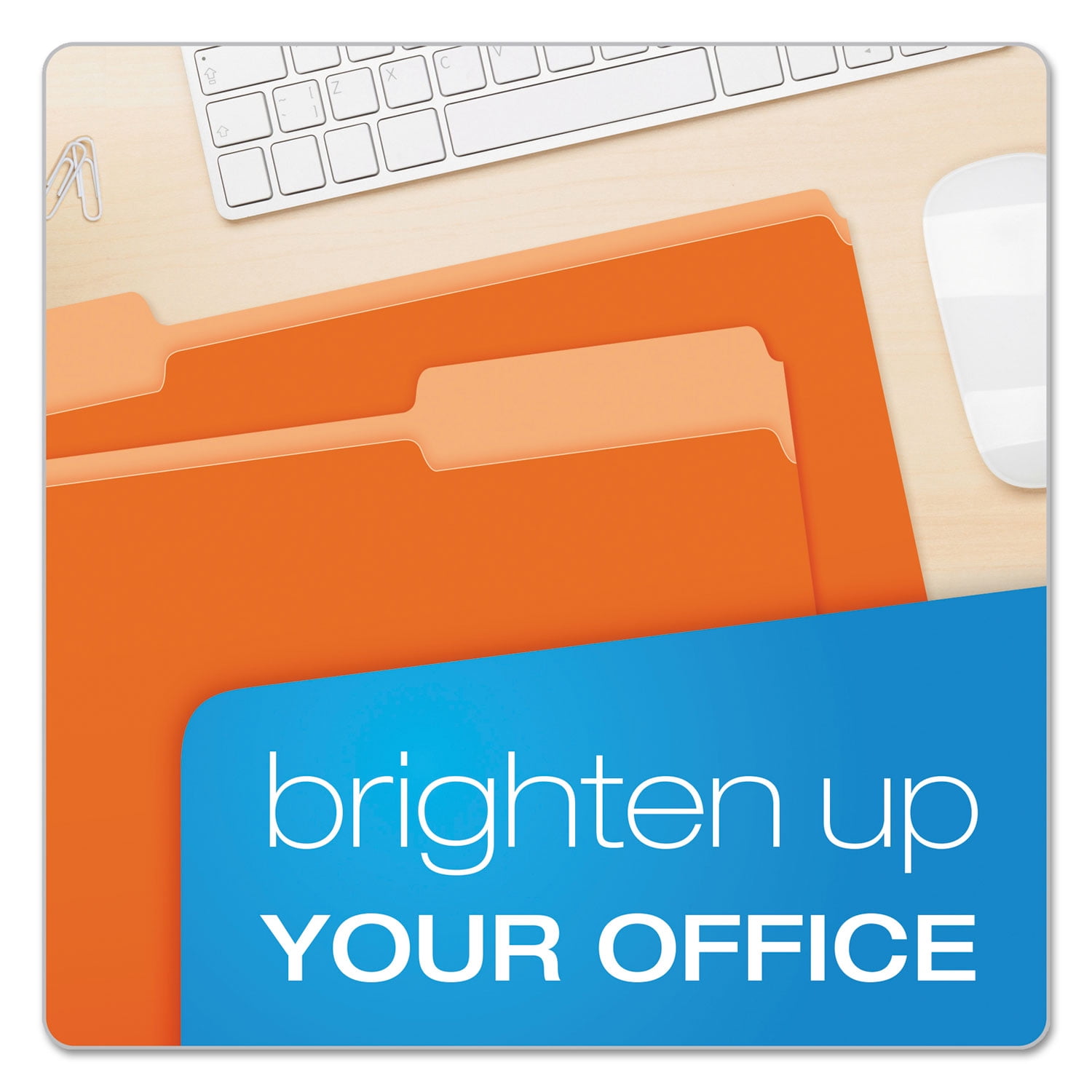 Pendaflex 1531/3ORA Two-Tone File Folders, 1/3 Cut Top Tab, Legal, Orange/Light Orange, 100/Box