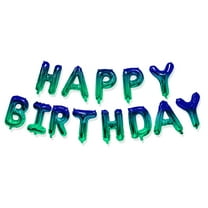 Blue/Green Ombre Happy Birthday Foil Balloon Banner, by Way To Celebrate