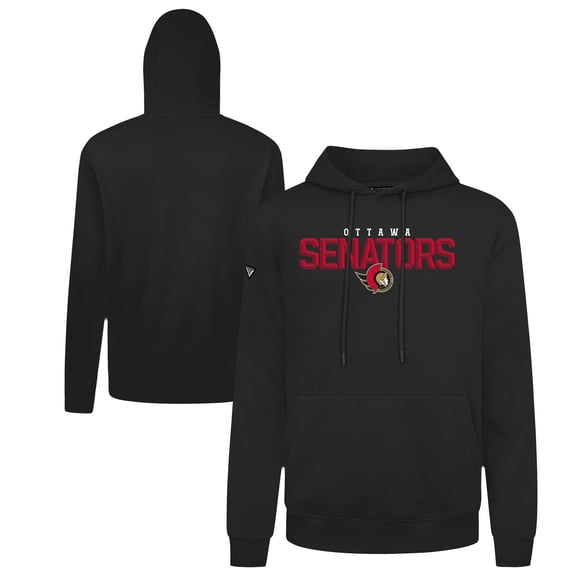 Men's Levelwear Black Ottawa Senators Podium Carve Pullover Hoodie