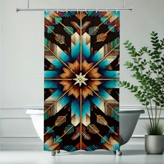RKSupls Rustic Southwestern Shower Curtain, Valentine's Day Waterproof Shower Curtain with Hooks for Home Bathtub Bathroom Decor Washable Curtains,90x180cm