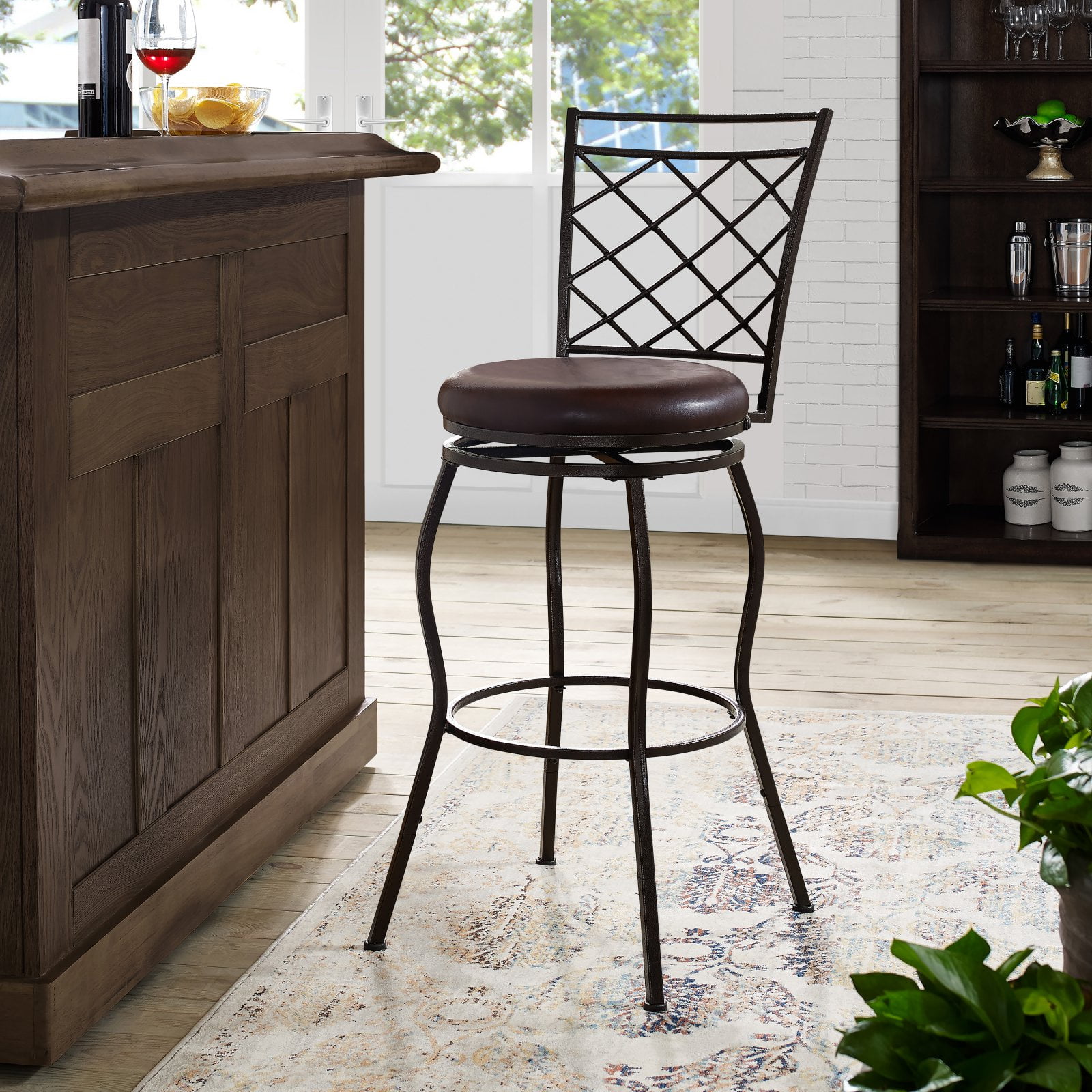 2-in-1 Metal Swivel Barstool