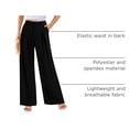 thumbnail image 4 of Pantalones PRETTYGARDEN Palazzo de Pierna Ancha, Cintura Alta, con Bolsillos, Negro, Talla L, 4 of 9