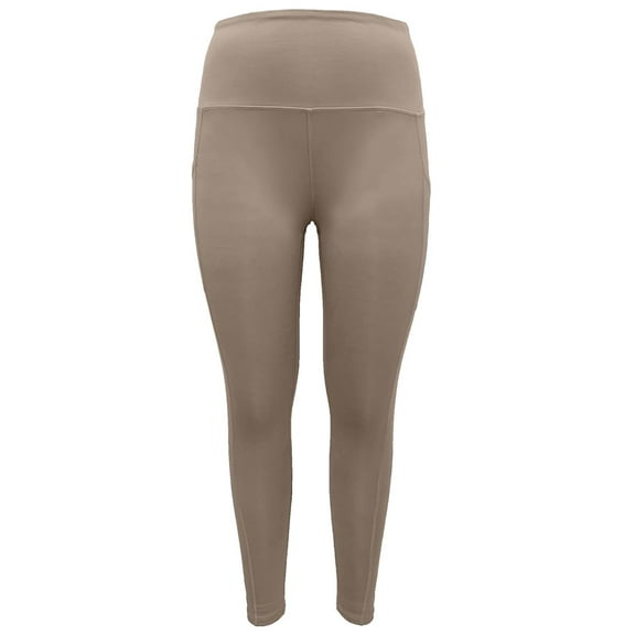 allbrand365 designer Womens Activewear High-Waist Side-Pocket 7/8 Leggings, X-Large, Coconut Palm