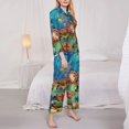 thumbnail image 4 of Kll Sea World Print Women'S Long Sleeve Pajamas With Pants Sleepwear Loungewear 2 Set-Xx-Large, 4 of 9