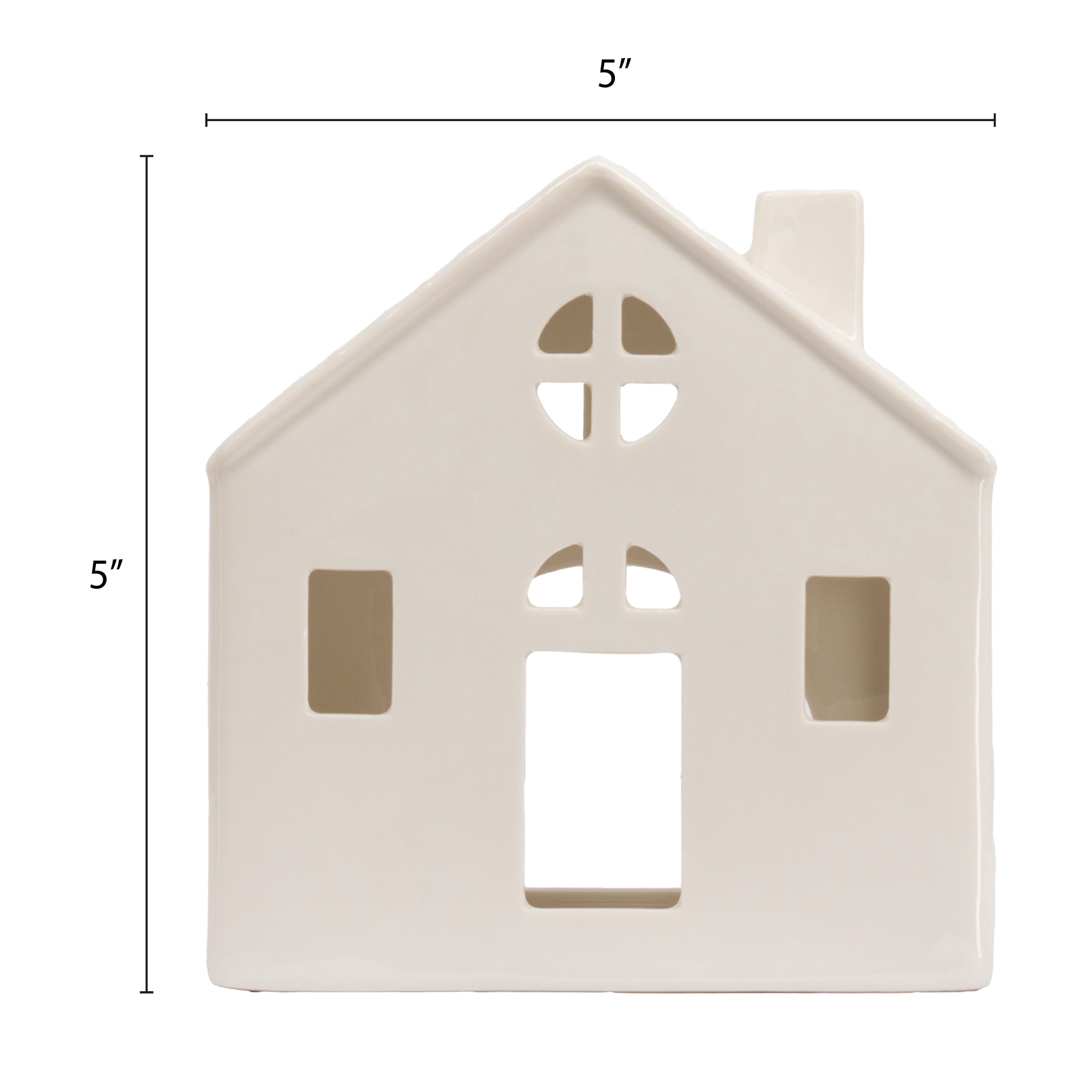 My Texas House Ceramic House Christmas Decoration, White, 5"