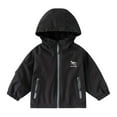 thumbnail image 2 of DAETIROS Boys Windbreaker Jacket for Boys Kids, Black Size 7 T, Solid Color Lightweight Rain Sports Jackets, Elastic Cuffs, Breathable Boys Fall for boys kids, 2 of 3