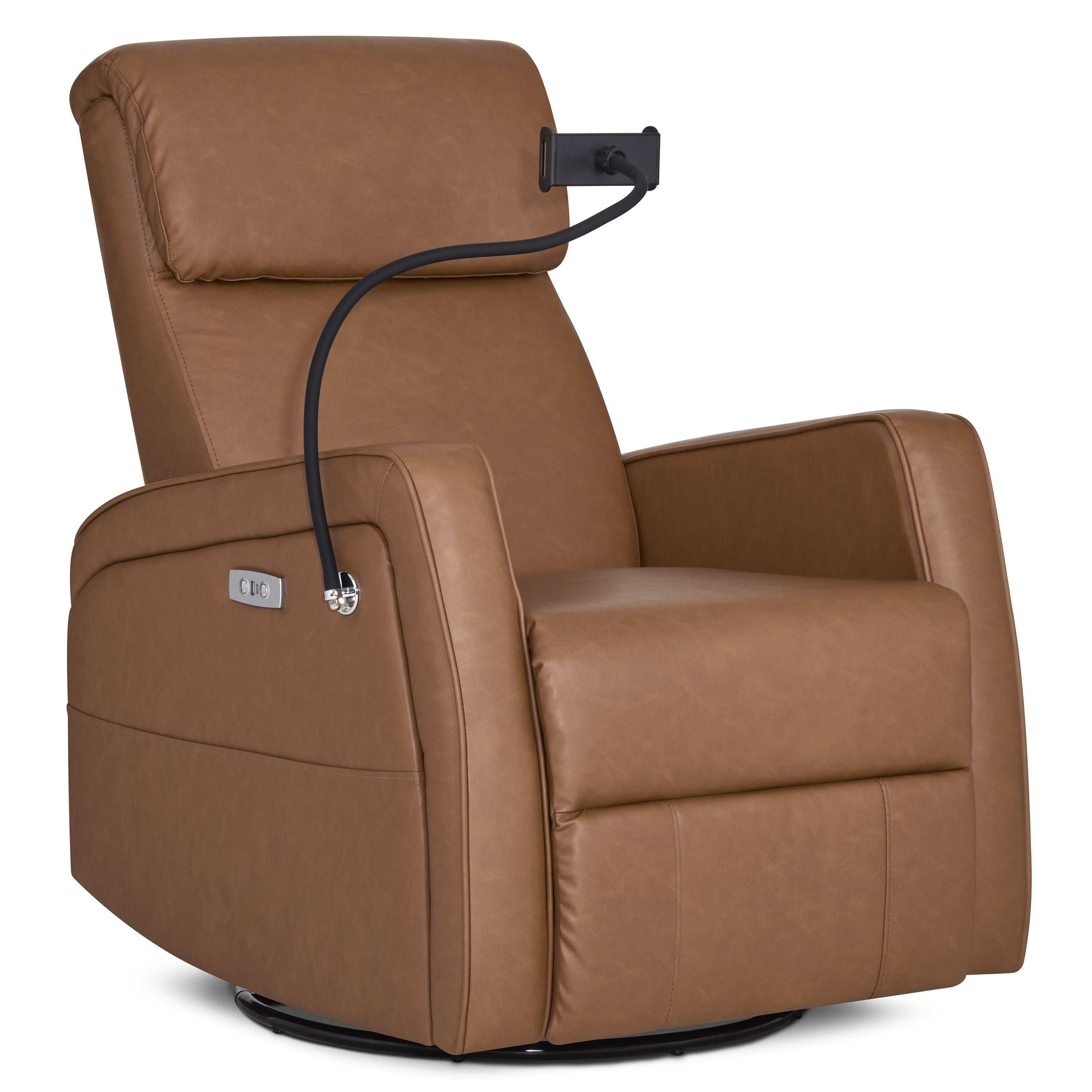 Buybuy BABY by Evolur Maverick Power Recline Glider with Device Holder, Cognac