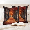 thumbnail image 3 of Red Orange Forest Fall Outdoor Waterproof Pillow Covers, Autumn Botanical Farmhouse Leaves Decorative Square Throw Pillowcase Sofa Cushion Sham for Patio/Couch/Chair, 16"x16" 2 Pack, 3 of 8